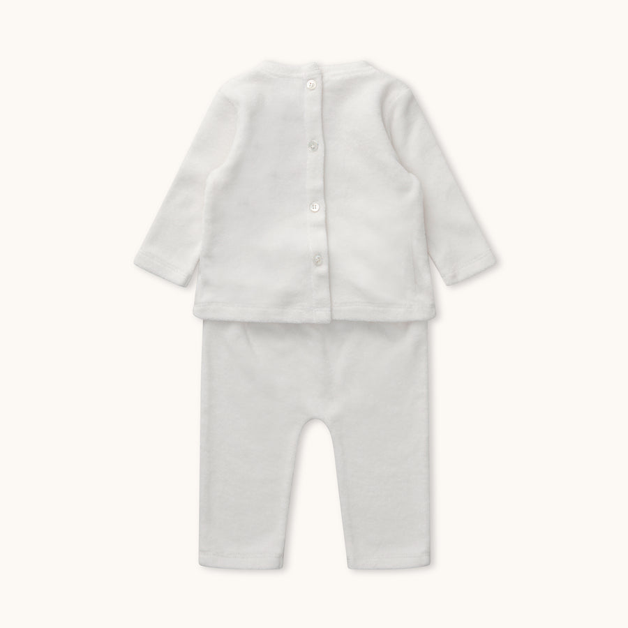 Terry baby set natural white