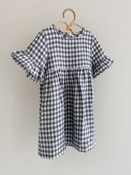 Viola dress elephant check